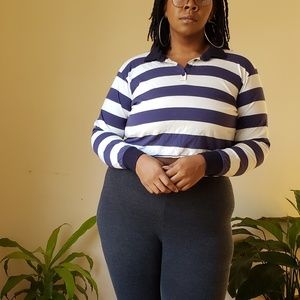 Wild Fable Plus Size Stripped Rugby Crop Top